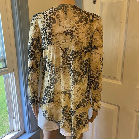 Skye's The Limit Top Women S Green Black Animal Print Mesh Layered Boho Beach - Picture 6 of 9